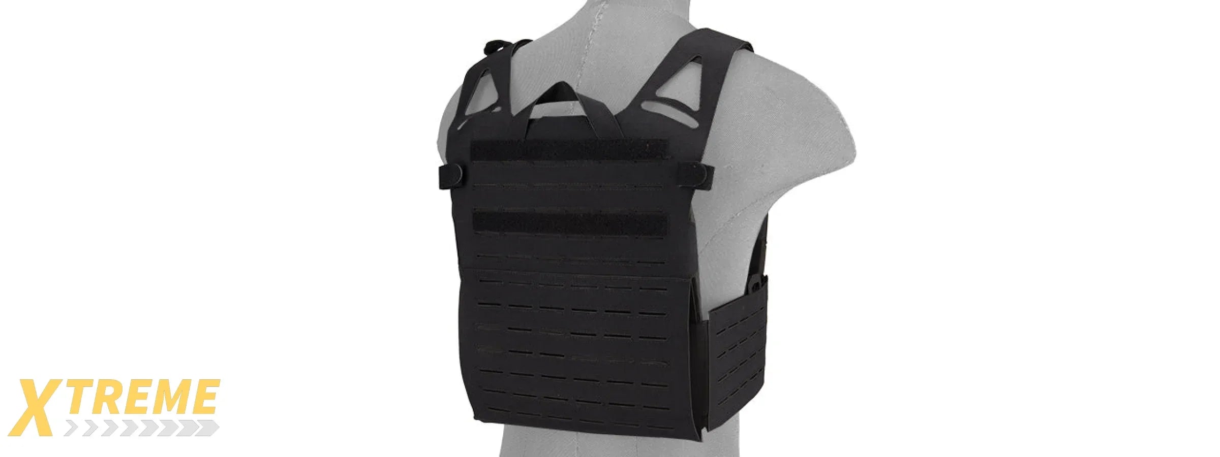 AC-881B LASER CUT FULL HYPALON MOLLE VEST (BLACK)