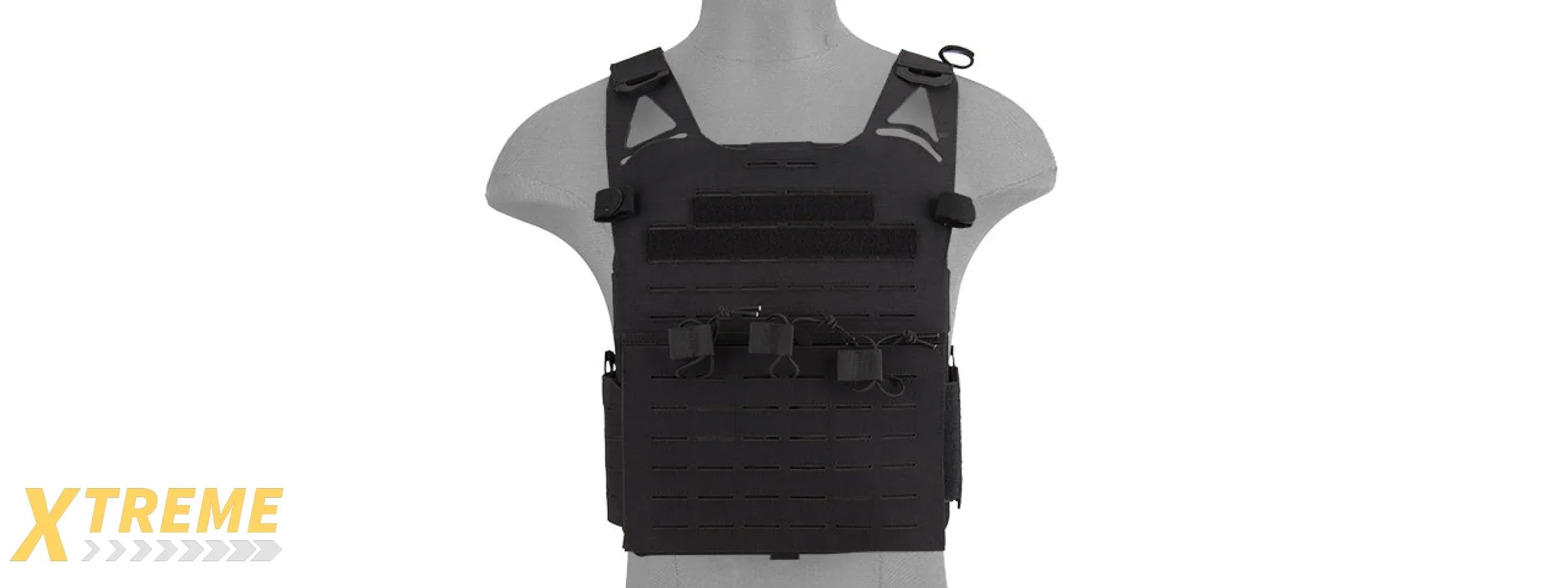 AC-881B LASER CUT FULL HYPALON MOLLE VEST (BLACK)