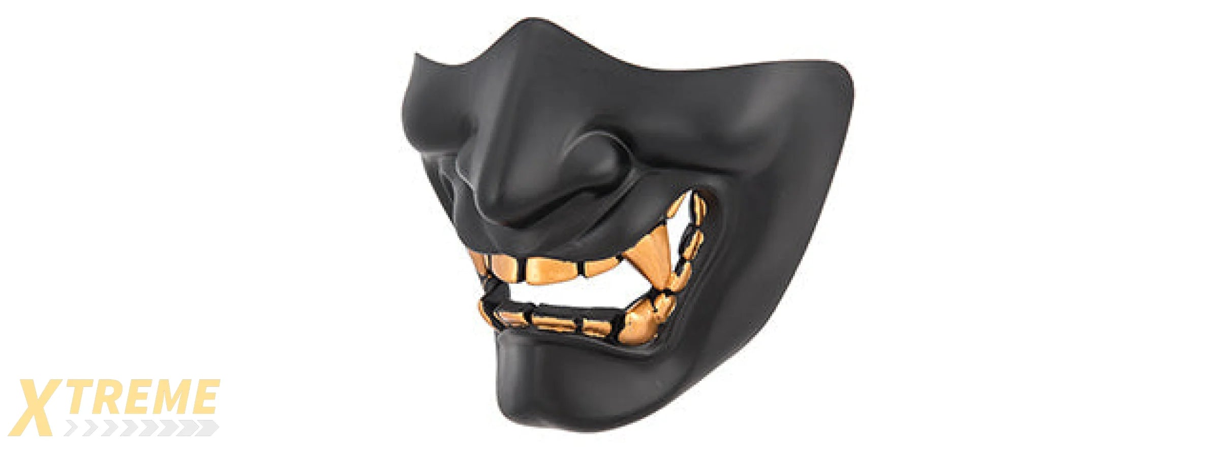 AC-883B YOKAI OGRE HALF FACE MASK W/ SOFT PADDING (BLACK/GOLD)