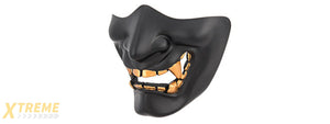 AC-883B YOKAI OGRE HALF FACE MASK W/ SOFT PADDING (BLACK/GOLD)