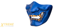 AC-883BL YOKAI OGRE HALF FACE MASK W/ SOFT PADDING (BLUE/GOLD)