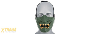 AC-883G YOKAI OGRE HALF FACE MASK W/ SOFT PADDING (GREEN/GOLD)