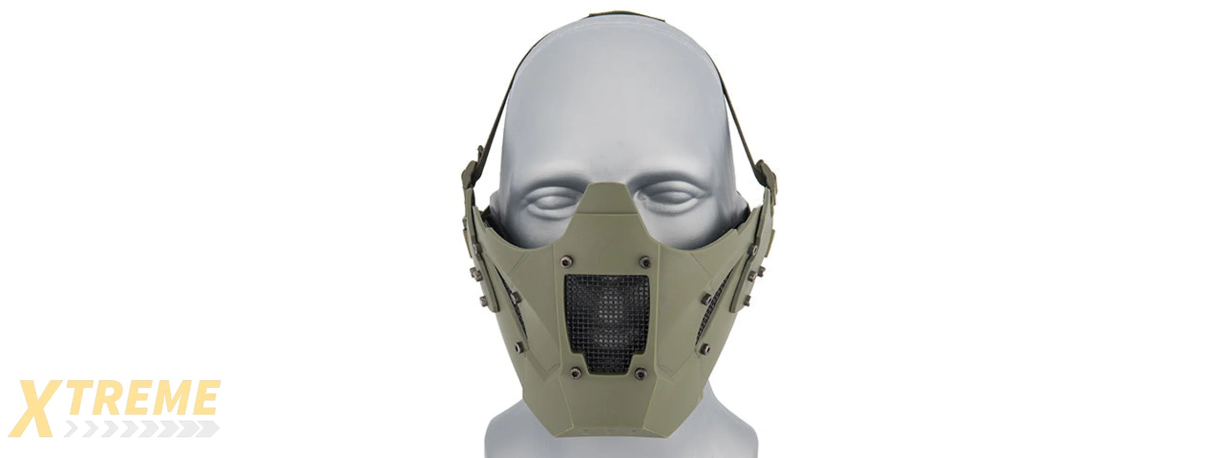 AC-885G ADJUSTABLE RETRO MECHA HALF FACE MASK (OD GREEN)