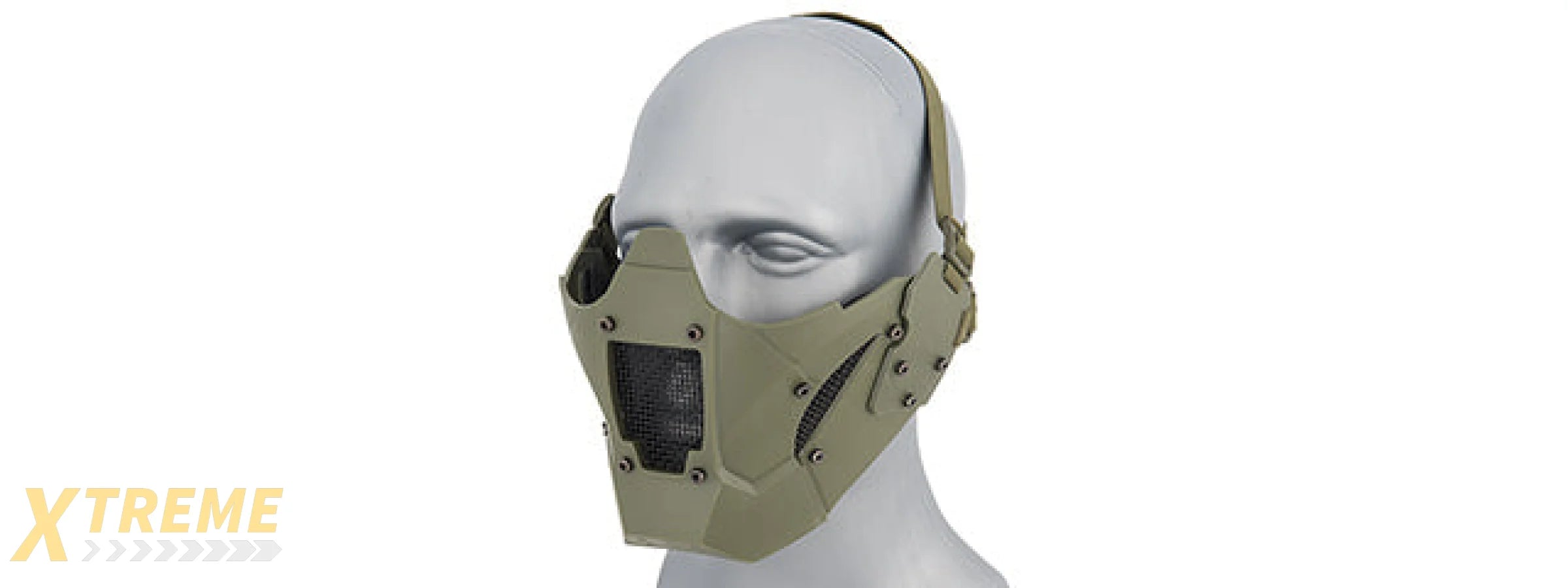 AC-885G ADJUSTABLE RETRO MECHA HALF FACE MASK (OD GREEN)