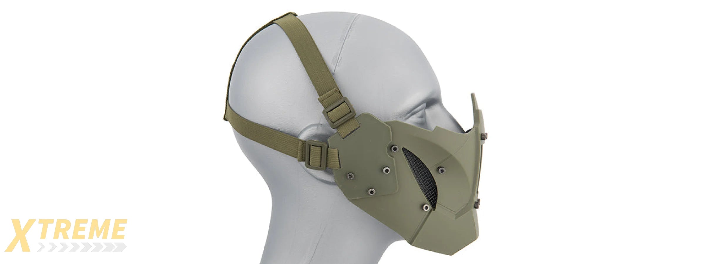 AC-885G ADJUSTABLE RETRO MECHA HALF FACE MASK (OD GREEN)