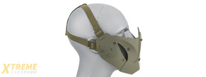 AC-885G ADJUSTABLE RETRO MECHA HALF FACE MASK (OD GREEN)
