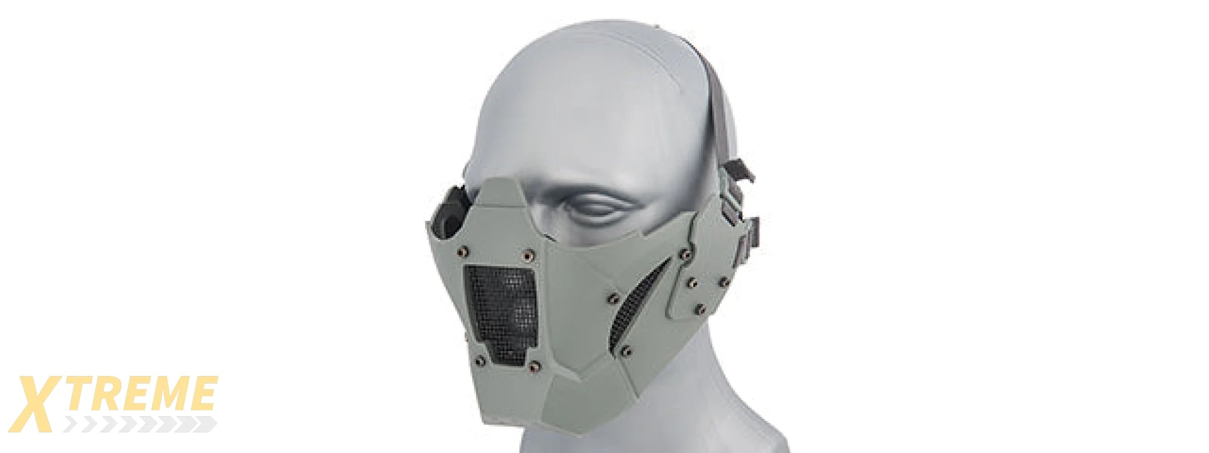 AC-885GY ADJUSTABLE RETRO MECHA HALF FACE MASK (GRAY)