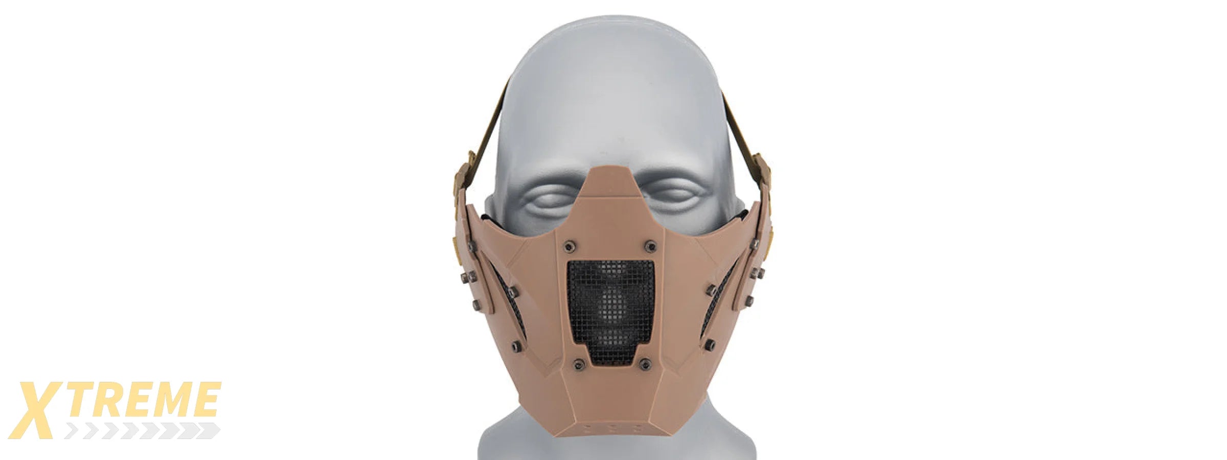 AC-885T ADJUSTABLE RETRO MECHA HALF FACE MASK (TAN)