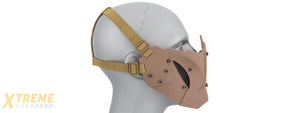 AC-885T ADJUSTABLE RETRO MECHA HALF FACE MASK (TAN)