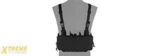 Tactical Molle Chest Rig Vest w/ 5.56 Magazine Front Panel - (Black)