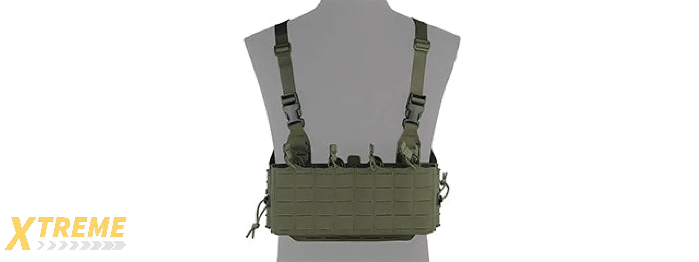 Tactical Molle Chest Rig Vest w/ 5.56 Magazine Front Panel - (OD Green)