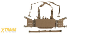 Tactical Molle Chest Rig Vest w/ 5.56 Magazine Front Panel - (Tan)
