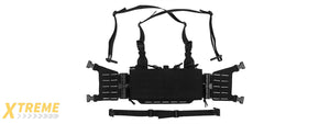 Tactical Molle Chest Rig Vest w/ 5.56 Magazine Front Panel - (Black)