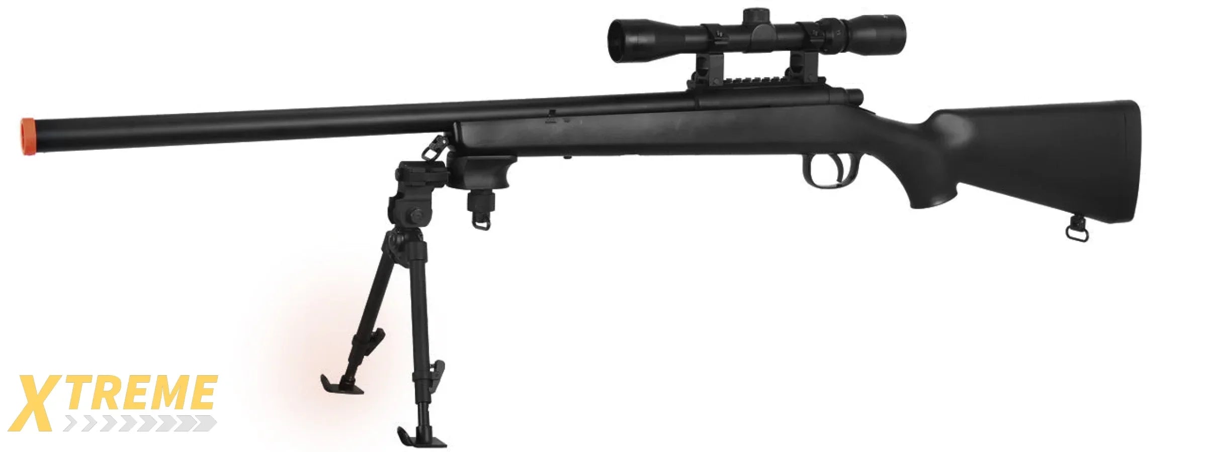 AGM MP001BAB BOLT ACTION SNIPER RIFLE w/ SCOPE & BI-POD (COLOR: BLACK)