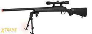 AGM MP001BAB BOLT ACTION SNIPER RIFLE w/ SCOPE & BI-POD (COLOR: BLACK)