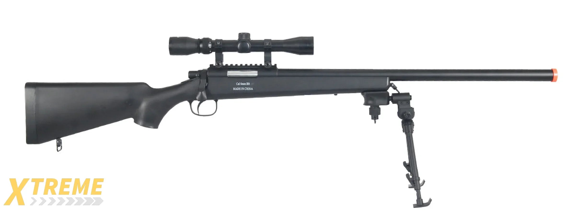 AGM MP001BAB BOLT ACTION SNIPER RIFLE w/ SCOPE & BI-POD (COLOR: BLACK)