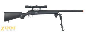 AGM MP001BAB BOLT ACTION SNIPER RIFLE w/ SCOPE & BI-POD (COLOR: BLACK)
