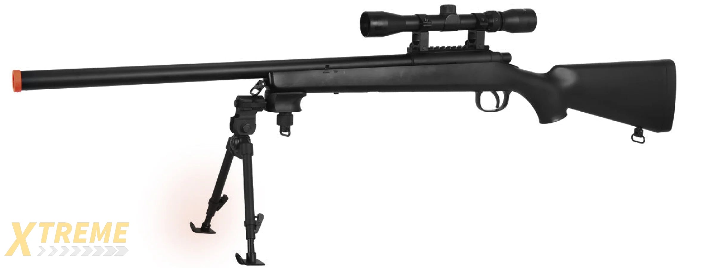 AGM MP001BAB BOLT ACTION SNIPER RIFLE w/ SCOPE & BI-POD (COLOR: BLACK)