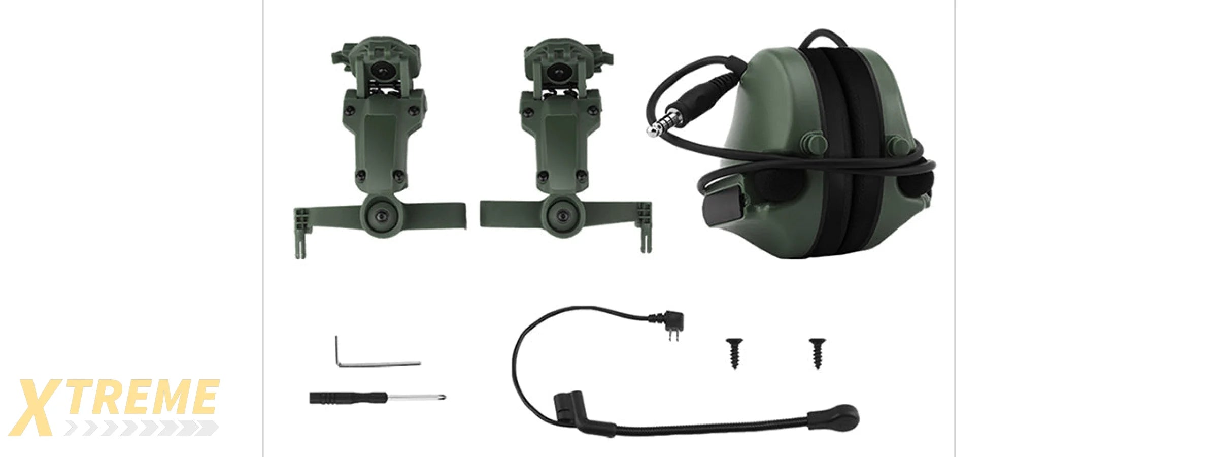 Airsoft C5 Tactical Communication Headset For Helmets - (OD Green)