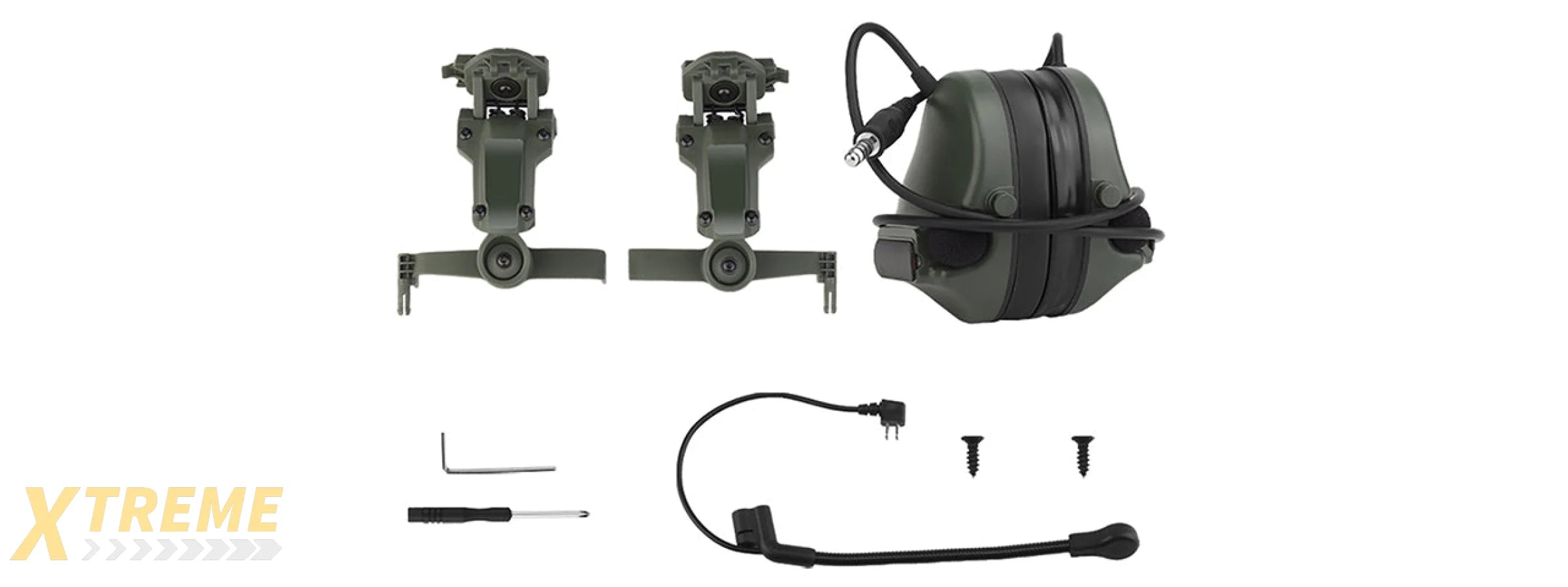 Airsoft C5 Tactical Communication Headset w/ Noise Reduction For Helmets - (OD Green)