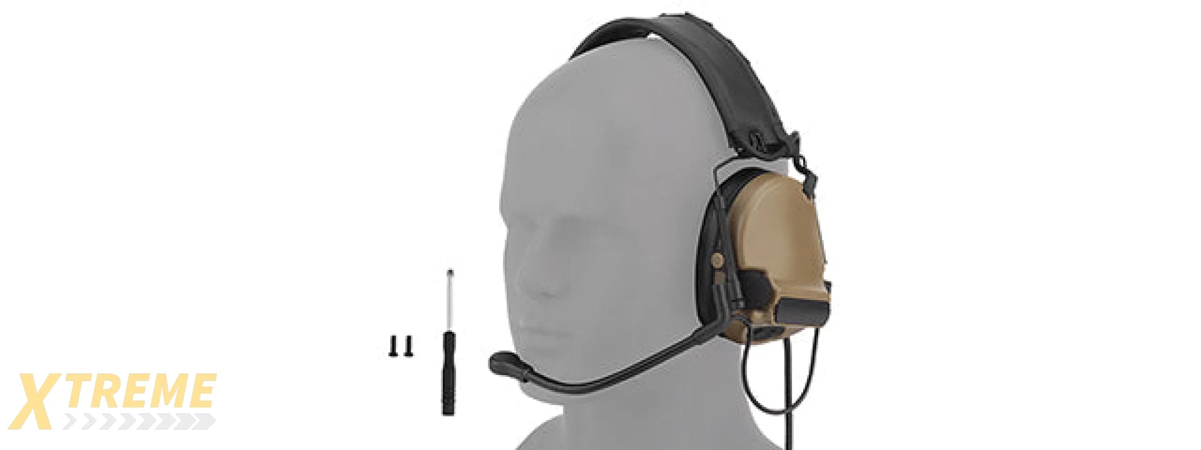 Airsoft C5 Tactical Communication Headset w/ Noise Reduction - (Black)