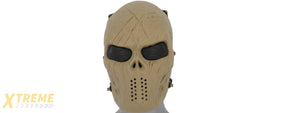 AIRSOFT VILLAIN SKULL MESH FACE MASK - TAN