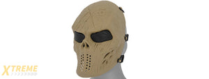AIRSOFT VILLAIN SKULL MESH FACE MASK - TAN