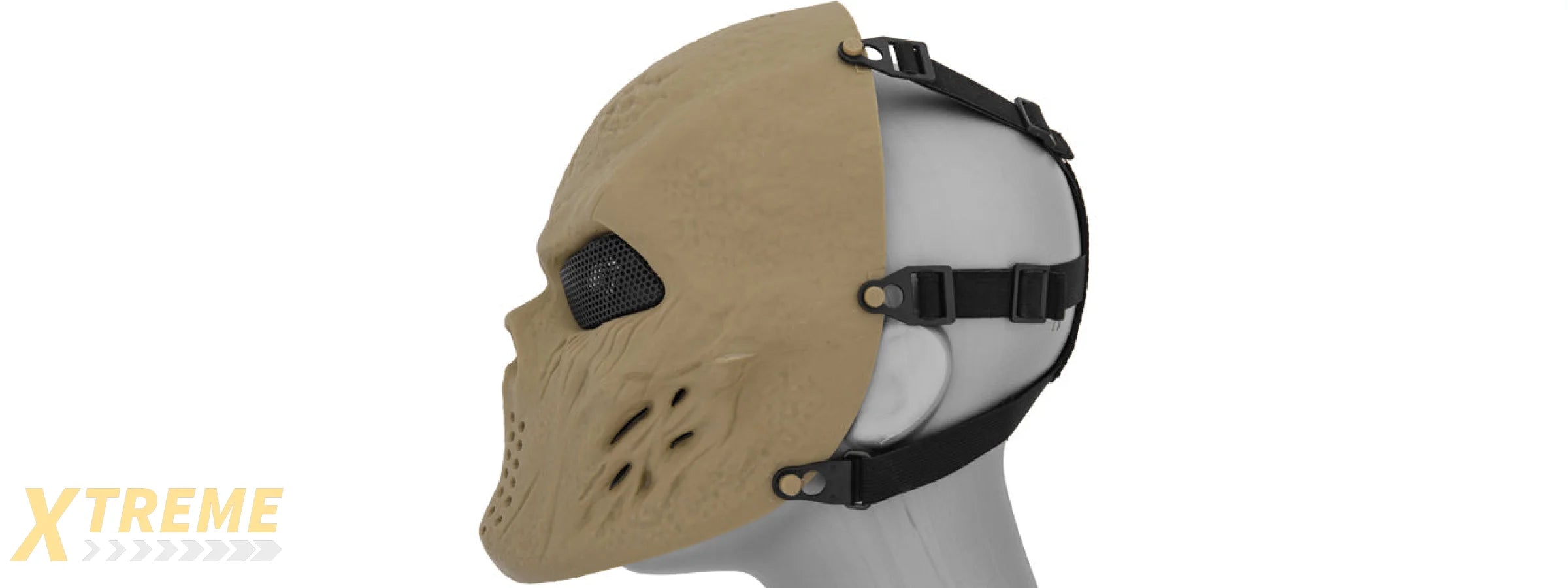 AIRSOFT VILLAIN SKULL MESH FACE MASK - TAN