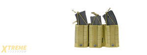 AMA TACTICAL AIRSOFT M4 TRIPLE WEDGE MAG POUCH - KHAKI