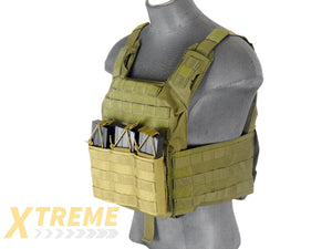 AMA TACTICAL AIRSOFT M4 TRIPLE WEDGE MAG POUCH - KHAKI