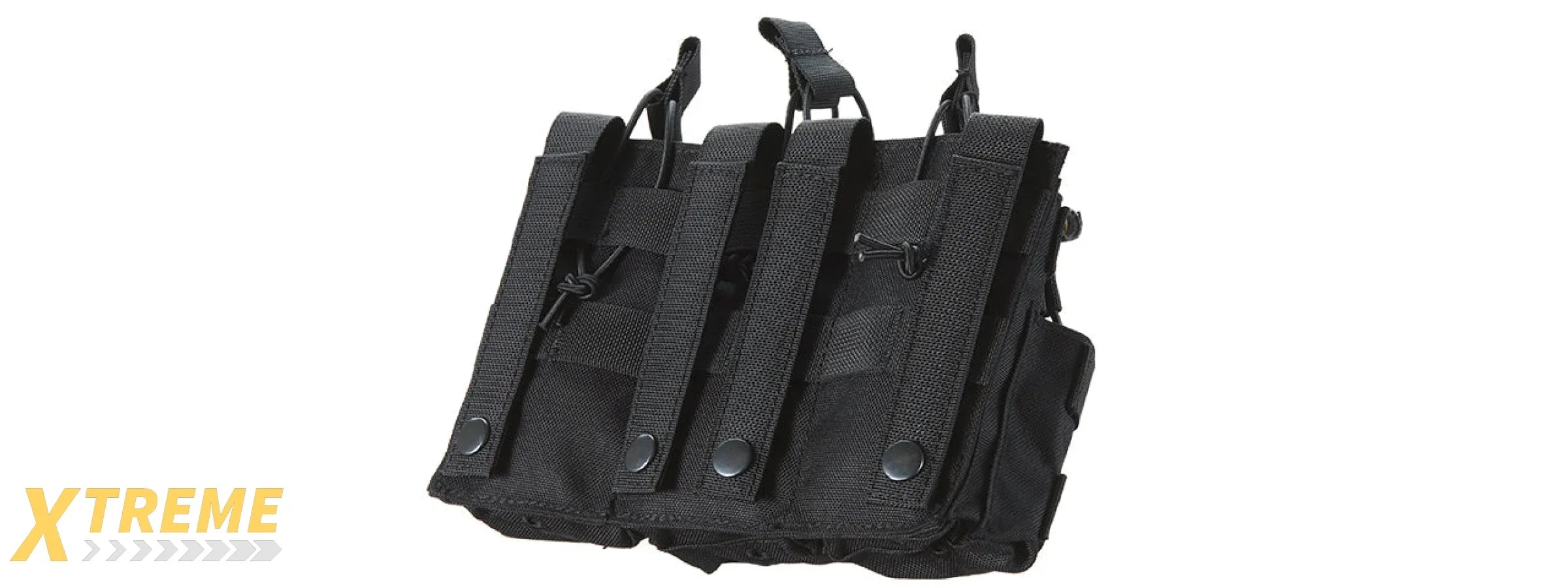 AR/AK 6 Pouch Magazine Holder Open-Top Triple Tactical Stacker Mag Pouch - (Black)
