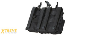 AR/AK 6 Pouch Magazine Holder Open-Top Triple Tactical Stacker Mag Pouch - (Black)