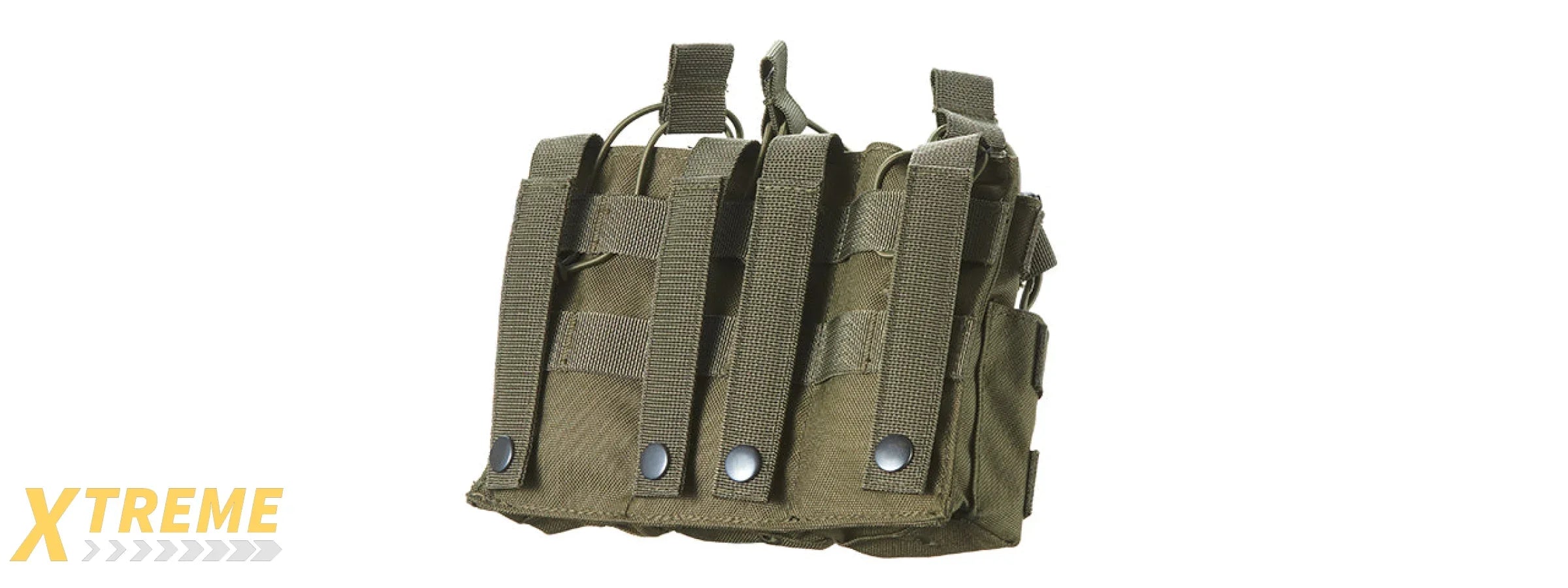 AR/AK 6 Pouch Magazine Holder Open-Top Triple Tactical Stacker Mag Pouch - (OD Green)