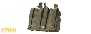 AR/AK 6 Pouch Magazine Holder Open-Top Triple Tactical Stacker Mag Pouch - (OD Green)