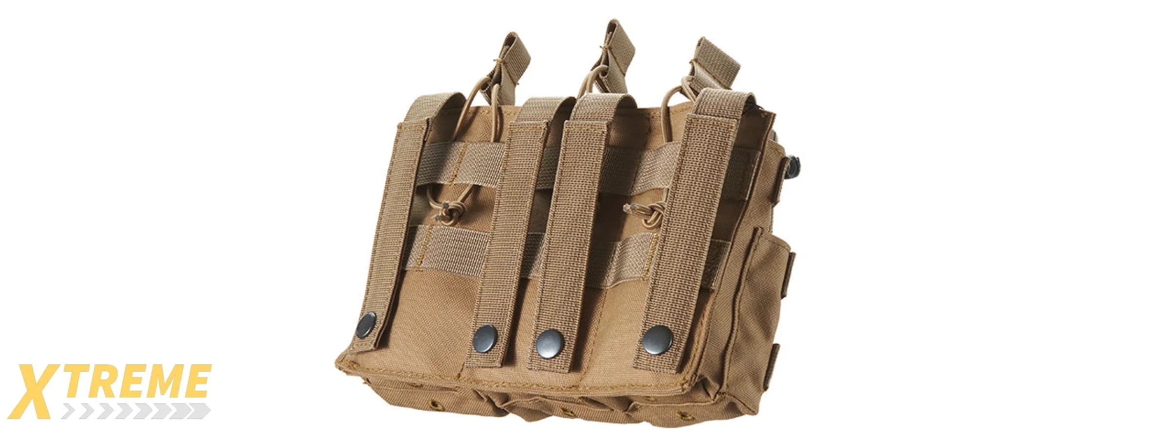 AR/AK 6 Pouch Magazine Holder Open-Top Triple Tactical Stacker Mag Pouch - (Tan)