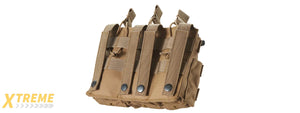 AR/AK 6 Pouch Magazine Holder Open-Top Triple Tactical Stacker Mag Pouch - (Tan)