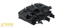 AR/AK 6 Pouch Magazine Holder Open-Top Triple Tactical Stacker Mag Pouch - (Black)