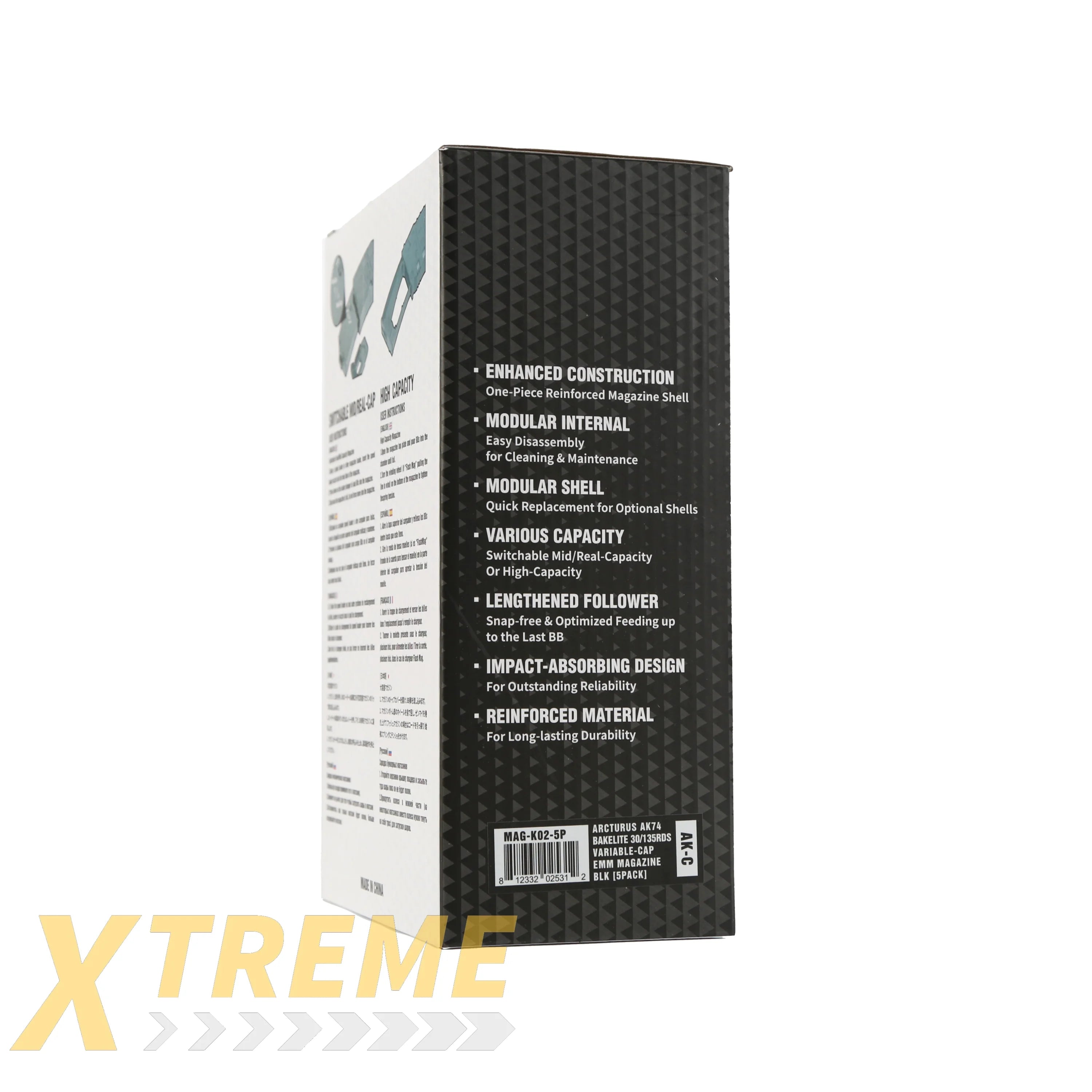 ARCTURUS AK74 Bakelite 30/135Rds Variable-Cap EMM Magazine BLK [5-PACK] - Magazine