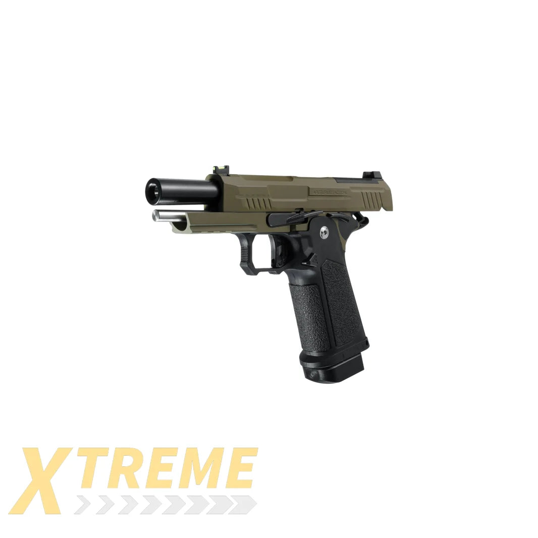 ARCTURUS Vanguard 4.3" Hi-Capa GBB Pistol w/Optics Ready Slide BLK-TAN - XTREME Airsoft Superstore