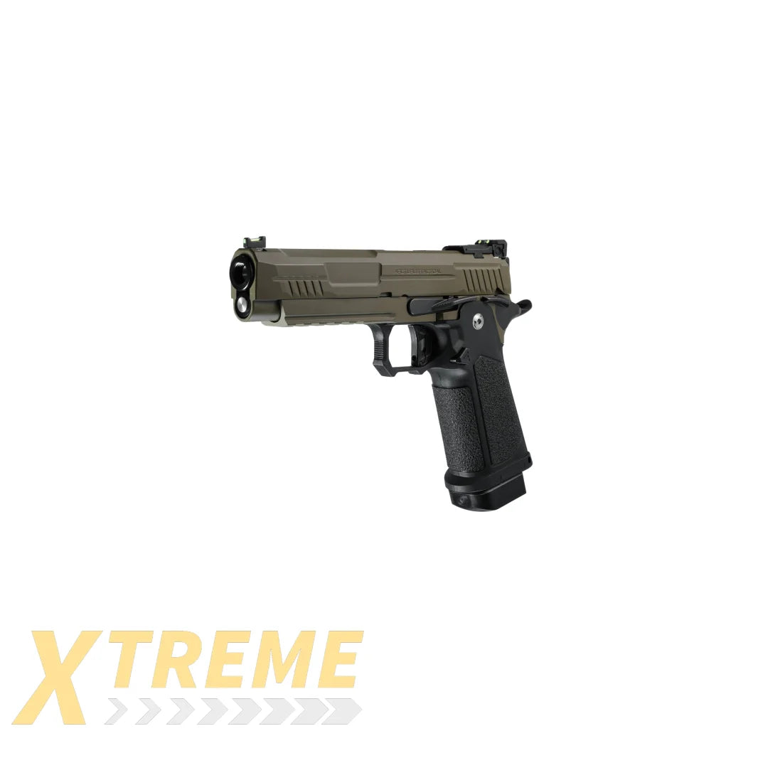 ARCTURUS Vanguard 5" Hi-Capa GBB Pistol BLK-TAN - XTREME Airsoft Superstore
