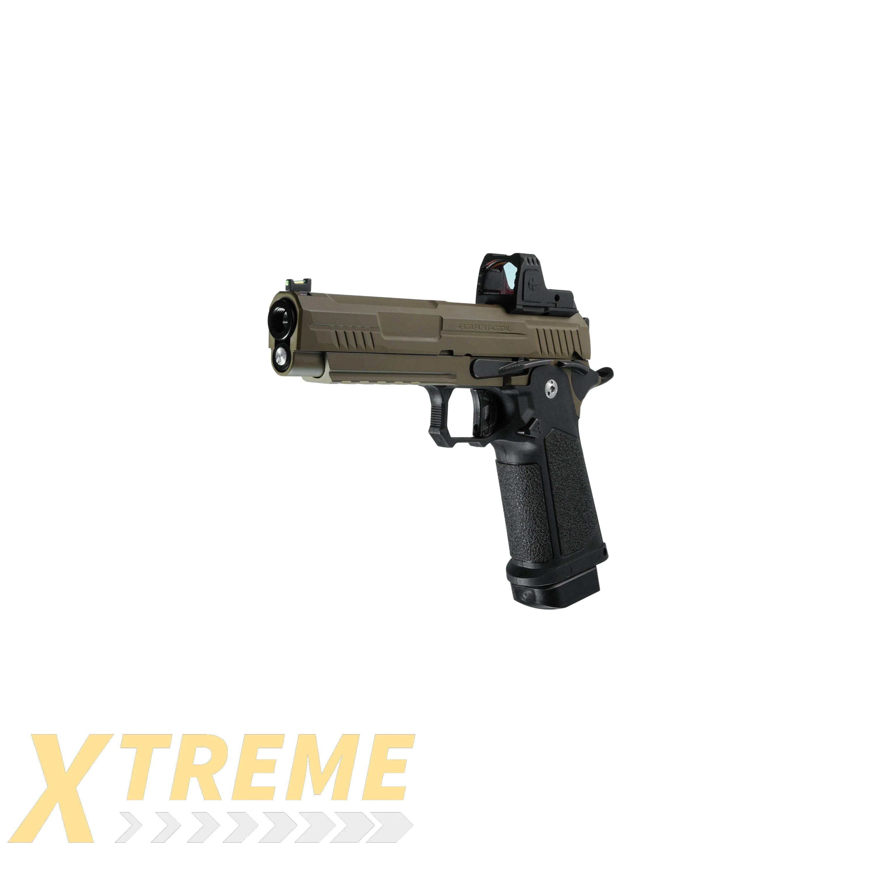 ARCTURUS Vanguard 5’’ Hi-Capa GBB Pistol w/Optics Ready Slide & ARS-1 Red Dot Combo BLK-TAN - Vanguard