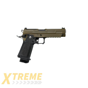 ARCTURUS Vanguard 5" Hi-Capa GBB Pistol w/Optics Ready Slide BLK-TAN - XTREME Airsoft Superstore