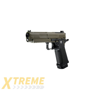 ARCTURUS Vanguard 5" Hi-Capa GBB Pistol w/Optics Ready Slide BLK-TAN - XTREME Airsoft Superstore