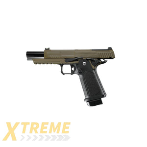 ARCTURUS Vanguard 5" Hi-Capa GBB Pistol w/Optics Ready Slide BLK-TAN - XTREME Airsoft Superstore