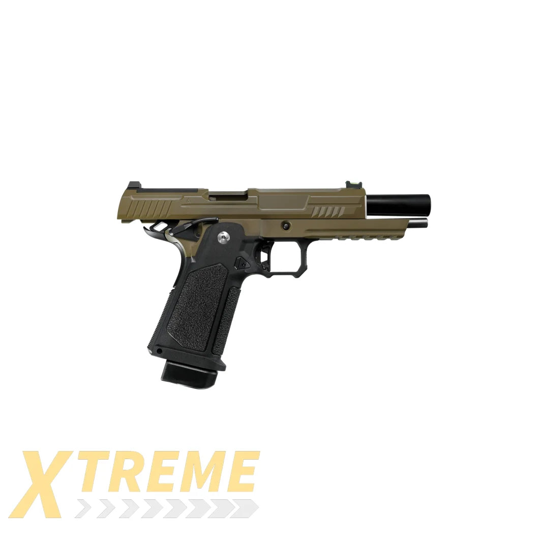 ARCTURUS Vanguard 5" Hi-Capa GBB Pistol w/Optics Ready Slide BLK-TAN - XTREME Airsoft Superstore