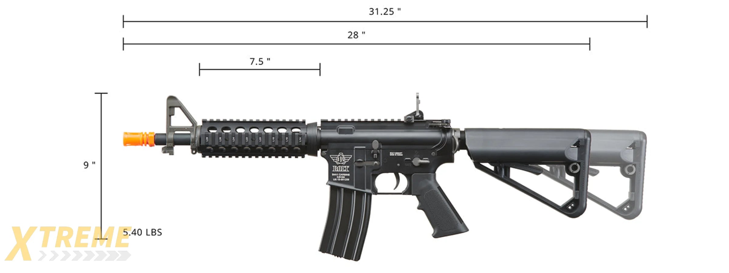 BOLT B4 CQB-R M4 Full Metal Airsoft AEG Rifle (Black)