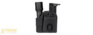 CA-1238B TACTICAL POLYMER PISTOL MAG AND FLASHLIGHT CARRIER (BLACK)