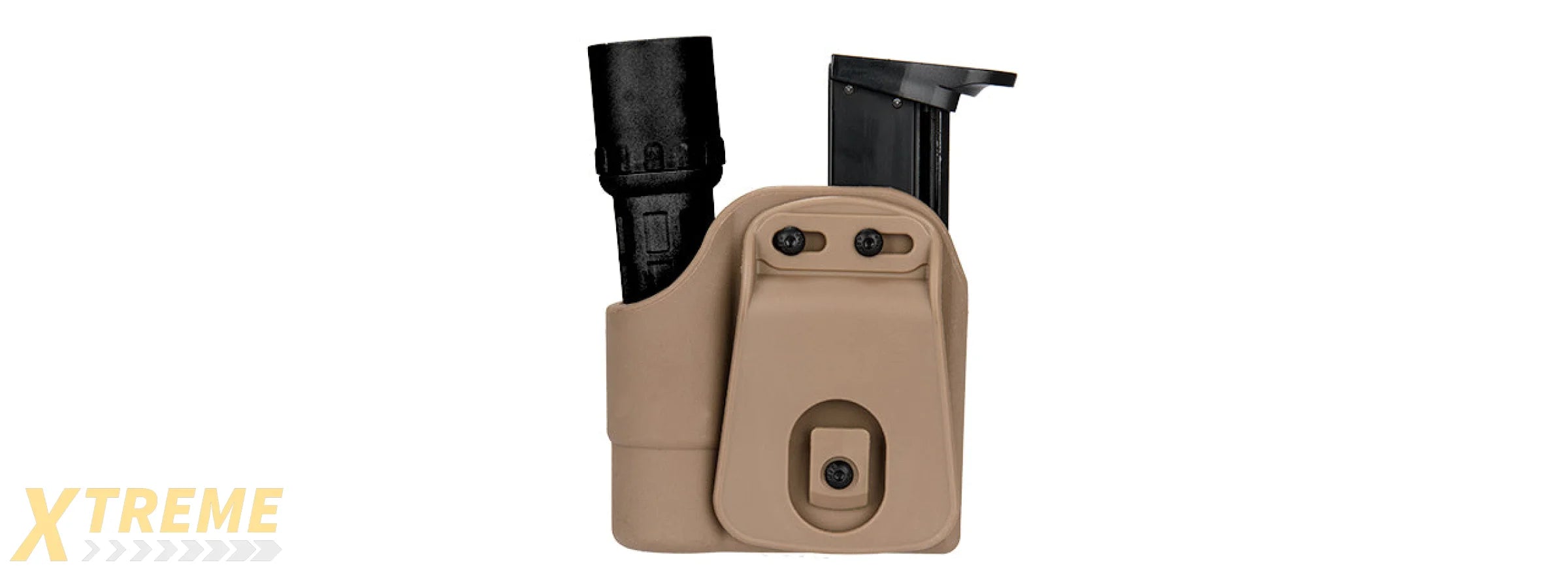 CA-1238T TACTICAL POLYMER PISTOL MAG AND FLASHLIGHT CARRIER (TAN)