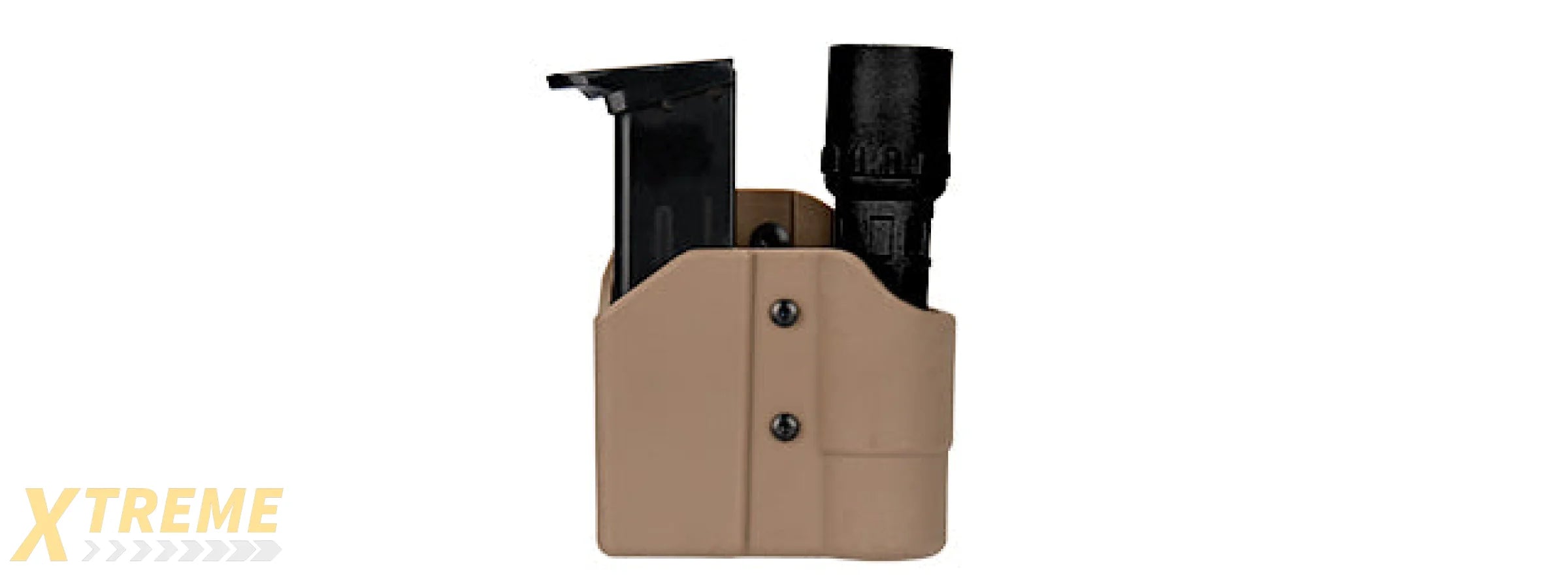 CA-1238T TACTICAL POLYMER PISTOL MAG AND FLASHLIGHT CARRIER (TAN)