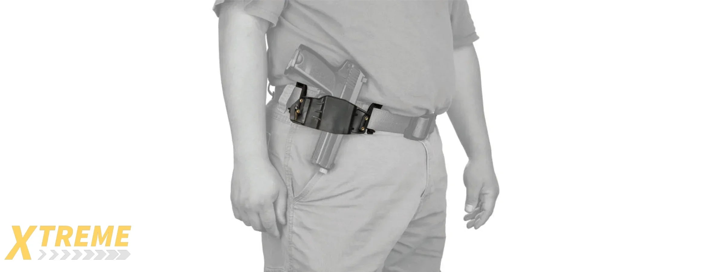 CA-1242B ABS POLYMER TACTICAL PISTOL WRAP BELT HOLSTER (BLACK)